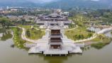 山西太原晉祠古建筑航拍